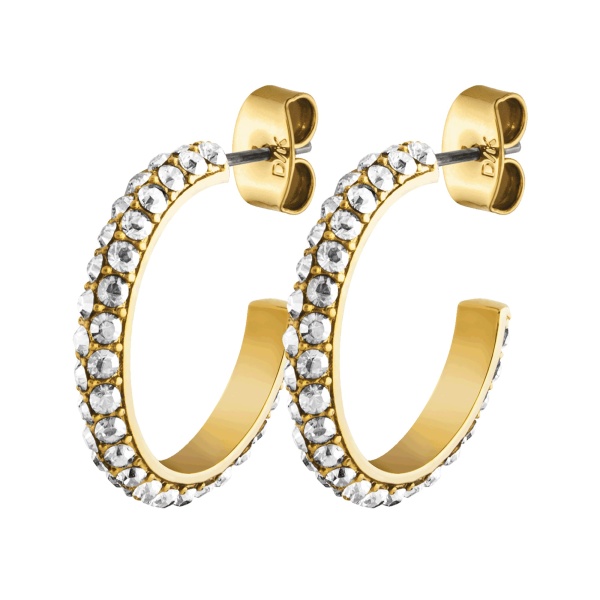 Dyrberg Kern Hosta Gold Earrings - Crystal